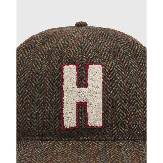 Harvard Herringbone Ballcap With Chenille Block H Patch