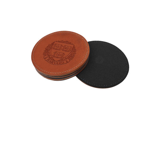 Harvard Heritage Gear Set of Four Leather Coasters | HARVARD-The Coop