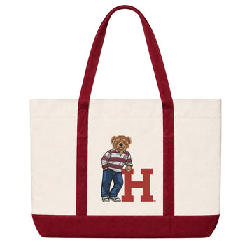 Harvard Embroidered Bear Tote
