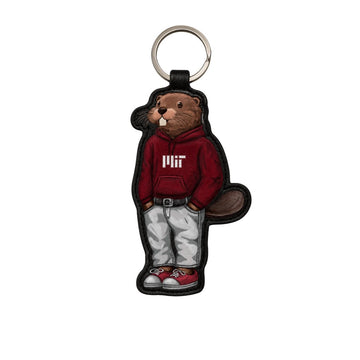 MIT Tim The Beaver Leather Keychain