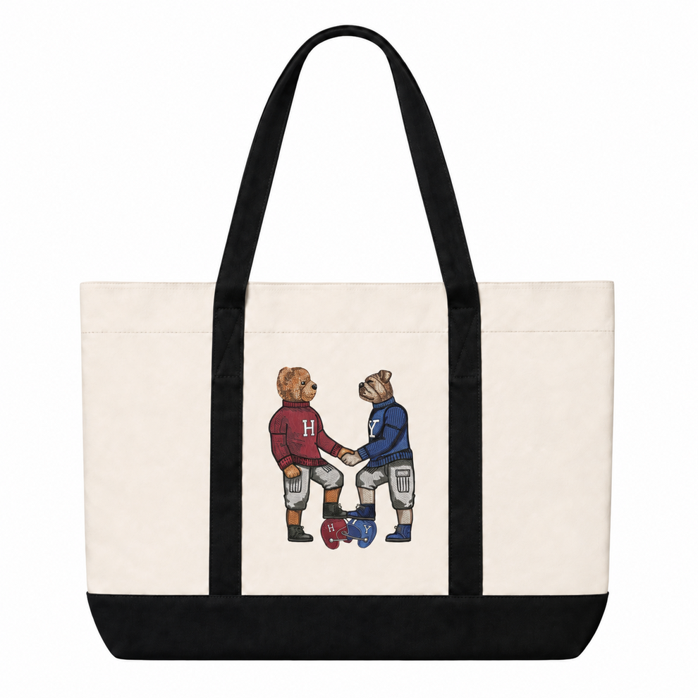 Harvard Yale Embroidered Football Mascot Rivals Tote – The COOP