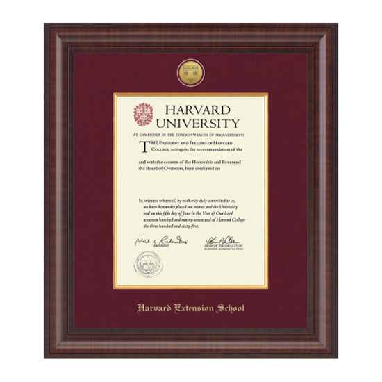 1739-Harvard Presidential Gold Engraved Diploma Frame in Premier with Maroon Linen Mat_Extension Graduate.jpg