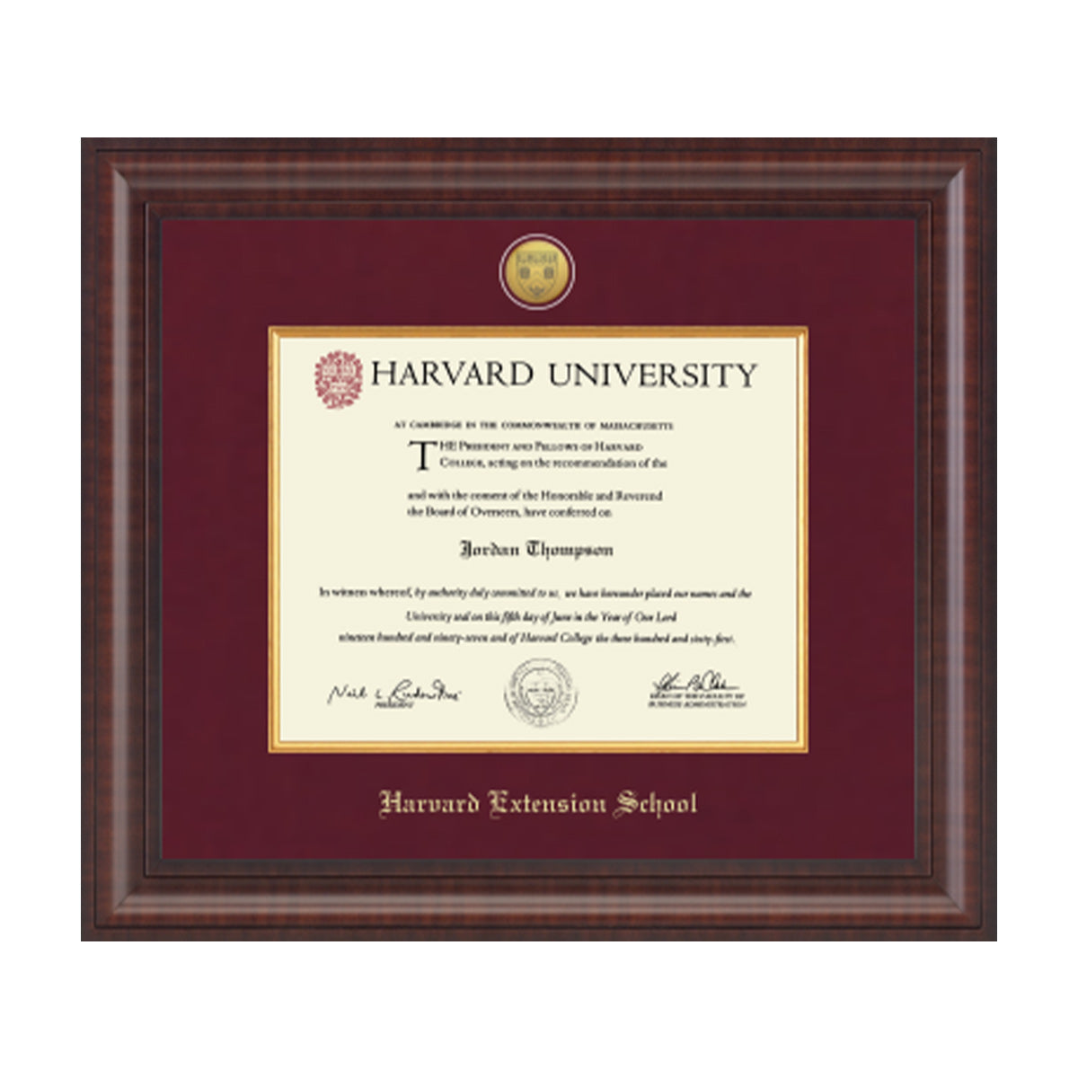 1739-Harvard Presidential Gold Engraved Diploma Frame in Premier with Maroon Linen Mat_Extension Undergrad.jpg