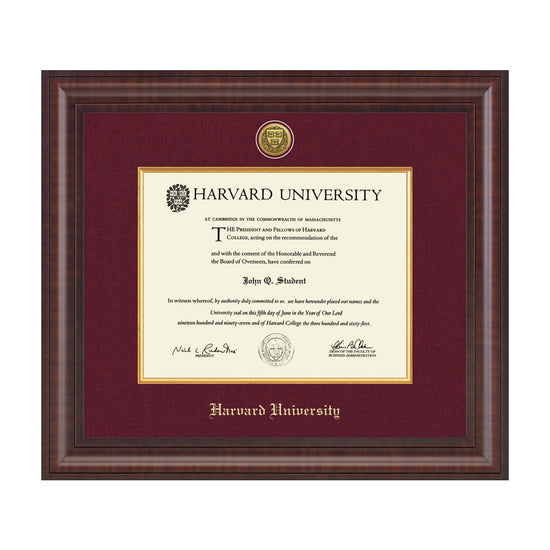 1739-Harvard Presidential Gold Engraved Diploma Frame in Premier with Maroon Linen Mat_Har-Undergrad_01.jpg