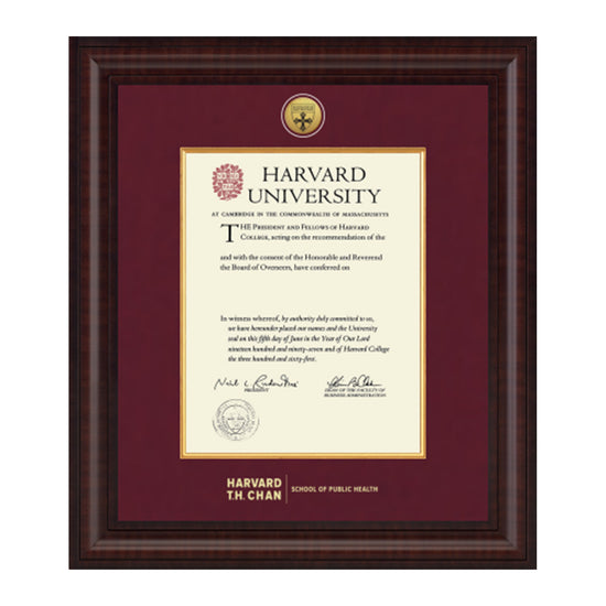 1739-Harvard Presidential Gold Engraved Diploma Frame in Premier with Maroon Linen Mat_Harvard - Public Health.jpg