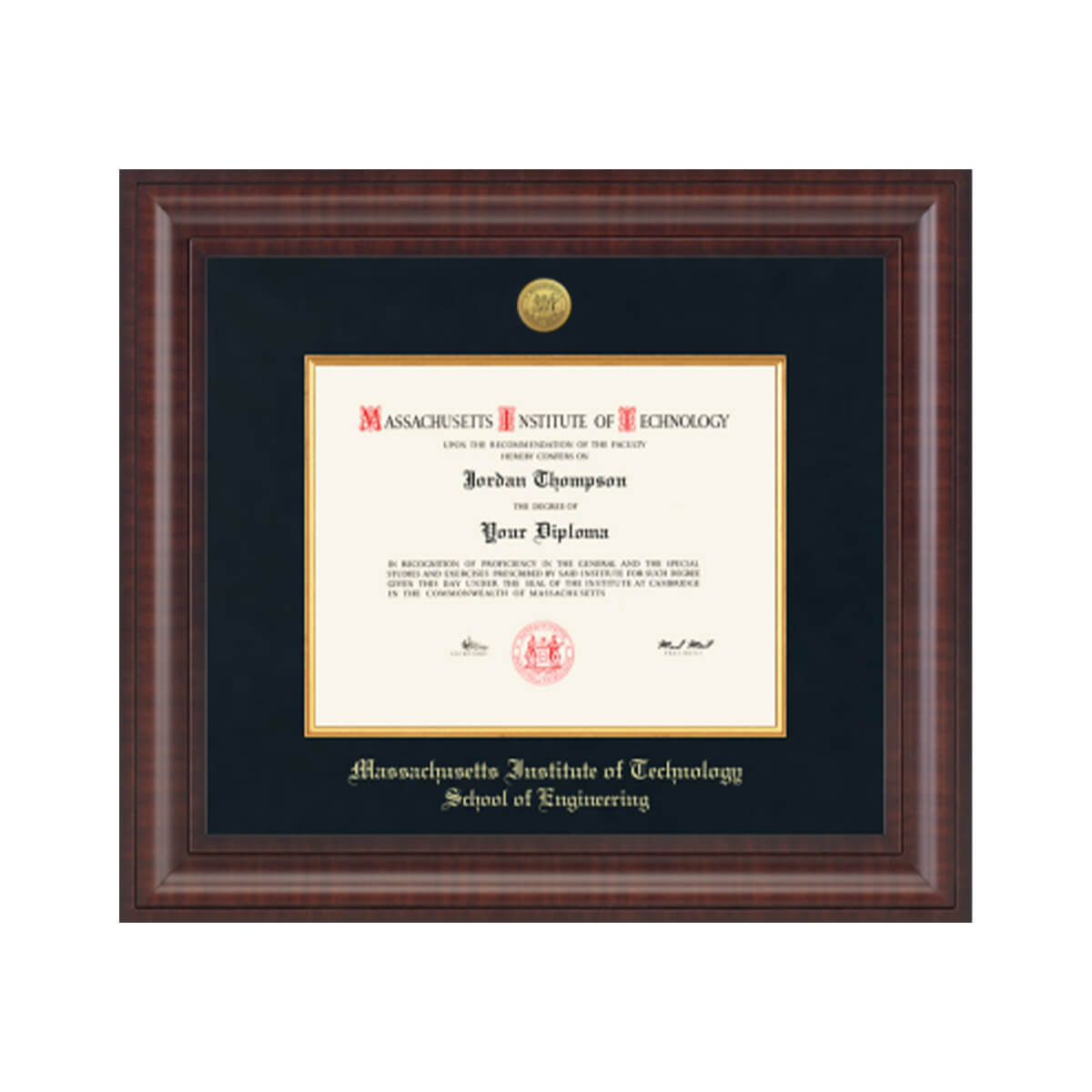 1804-MIT Presidential Gold Engraved Diploma Frame in Premier with Black Linen Mat_MIT School of Engineering_07.jpg