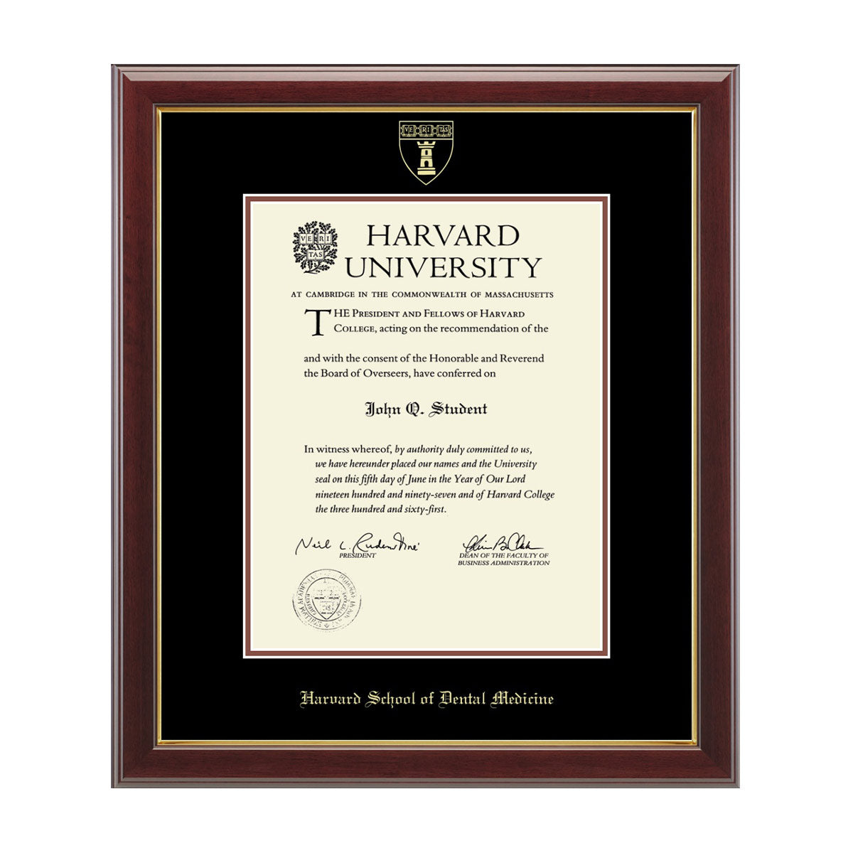 193-Harvard Gold Embossed Diploma Frame in Gallery or Regency Gold_Gallery_Harvard- School of Dental Medicine_16.jpg
