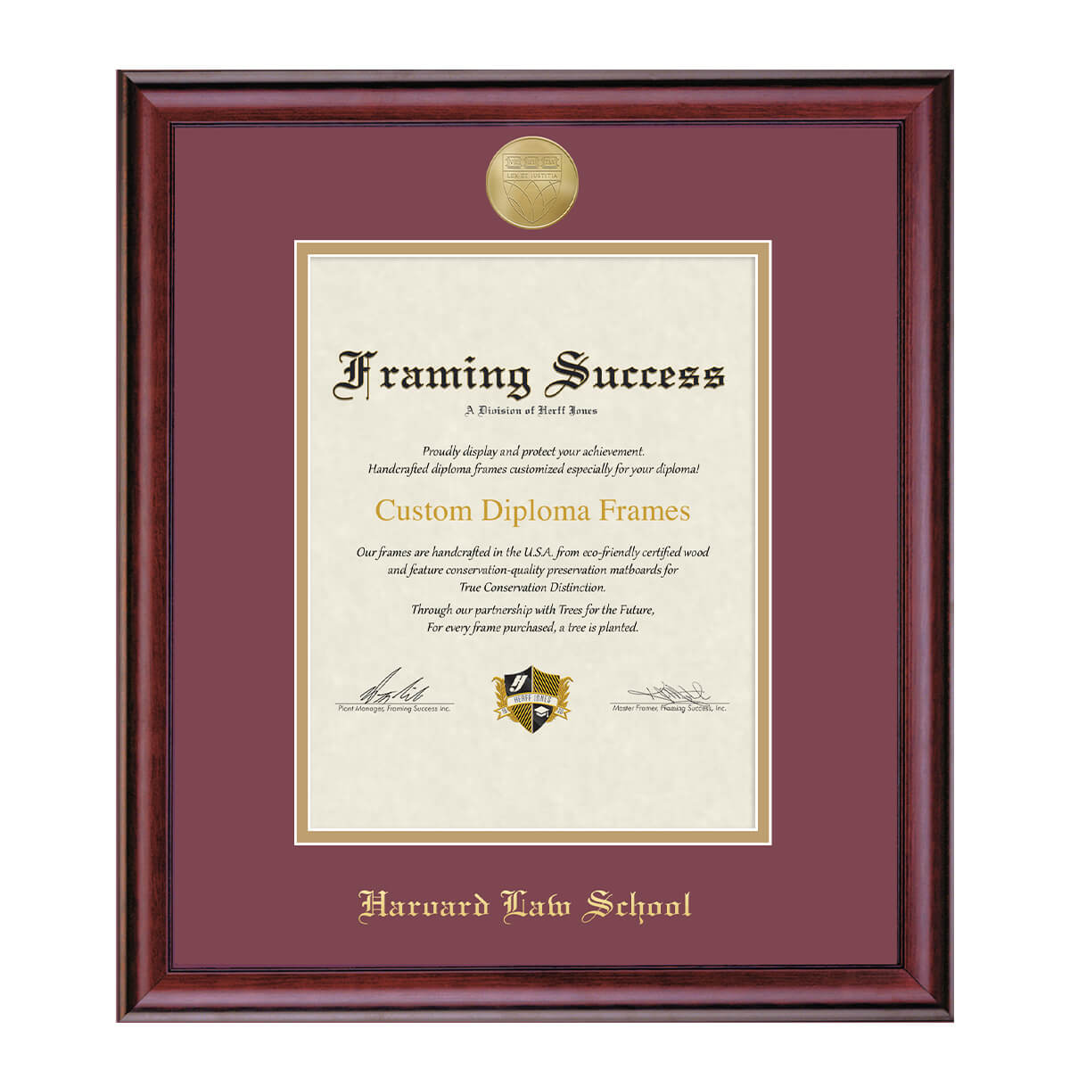 1995-Harvard Medallion Undergraduate or Graduate Diploma Frame_Classic_Harvard - Law.jpg
