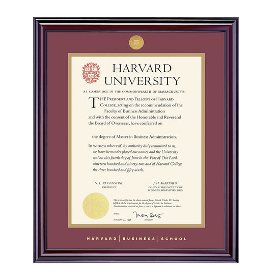 1995-Harvard Medallion Undergraduate or Graduate Diploma Frame_Elite_Harvard - Business.jpg