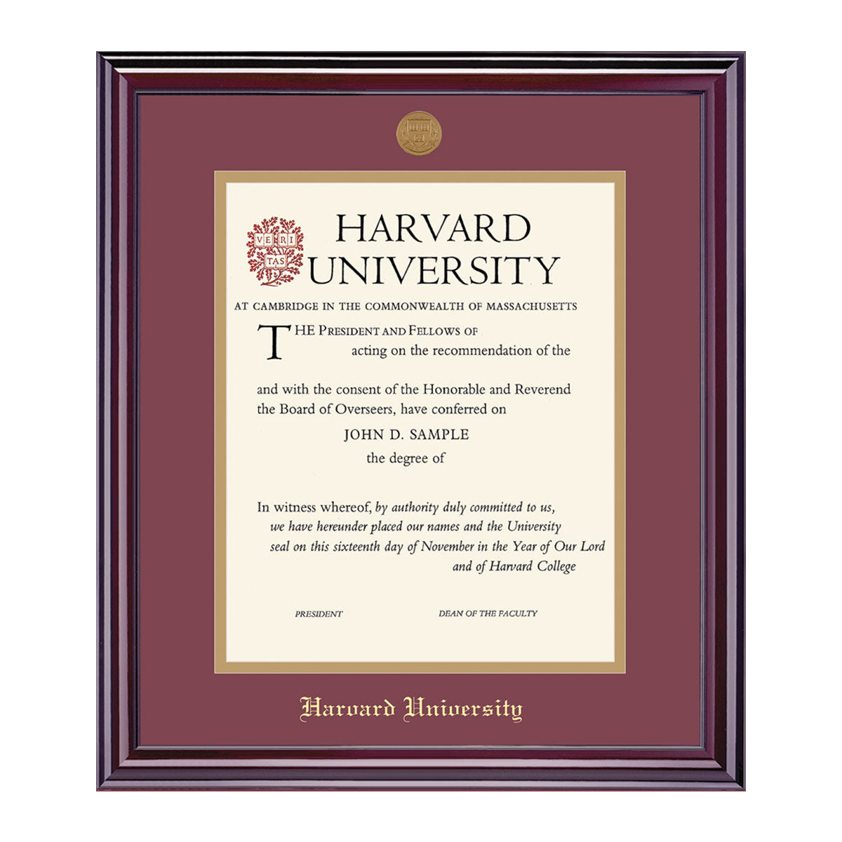 1995-Harvard Medallion Undergraduate or Graduate Diploma Frame_Elite_Harvard - Grad.jpg