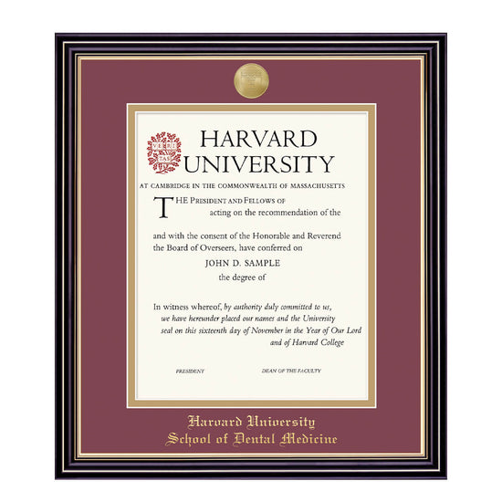 1995-Harvard Medallion Undergraduate or Graduate Diploma Frame_Prestige_Harvard-Dental.jpg
