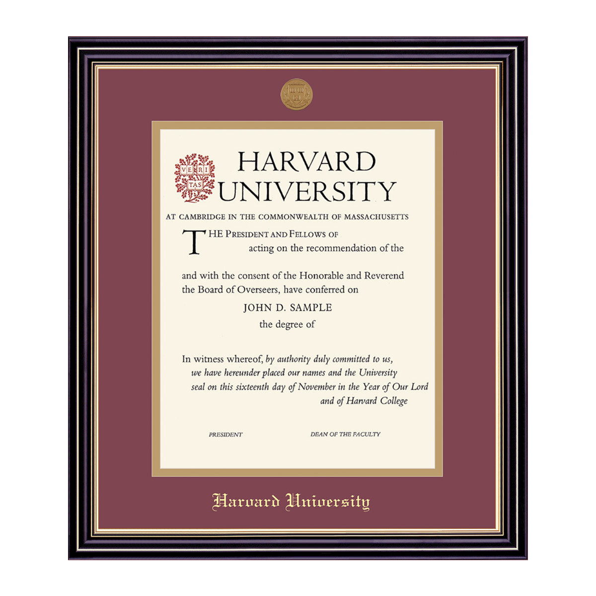 1995-Harvard Medallion Undergraduate or Graduate Diploma Frame_Prestige_Harvard - Grad.jpg