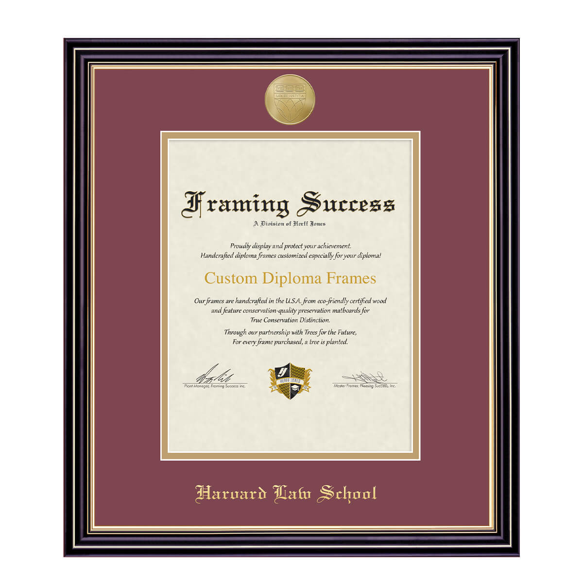 1995-Harvard Medallion Undergraduate or Graduate Diploma Frame_Prestige_Harvard - Law.jpg