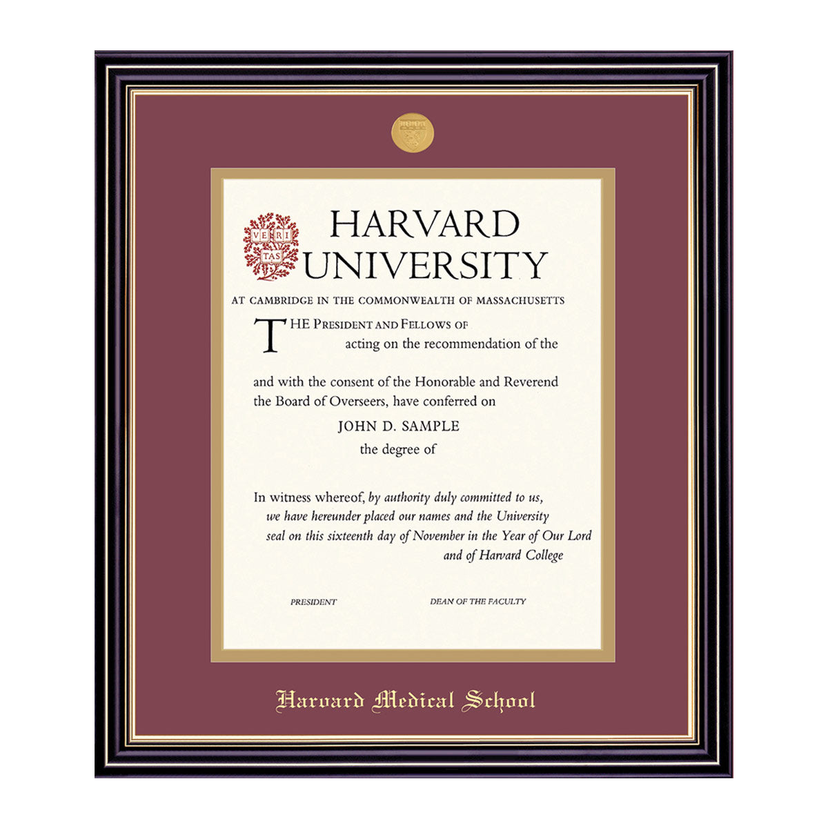 1995-Harvard Medallion Undergraduate or Graduate Diploma Frame_Prestige_Harvard - Medical.jpg
