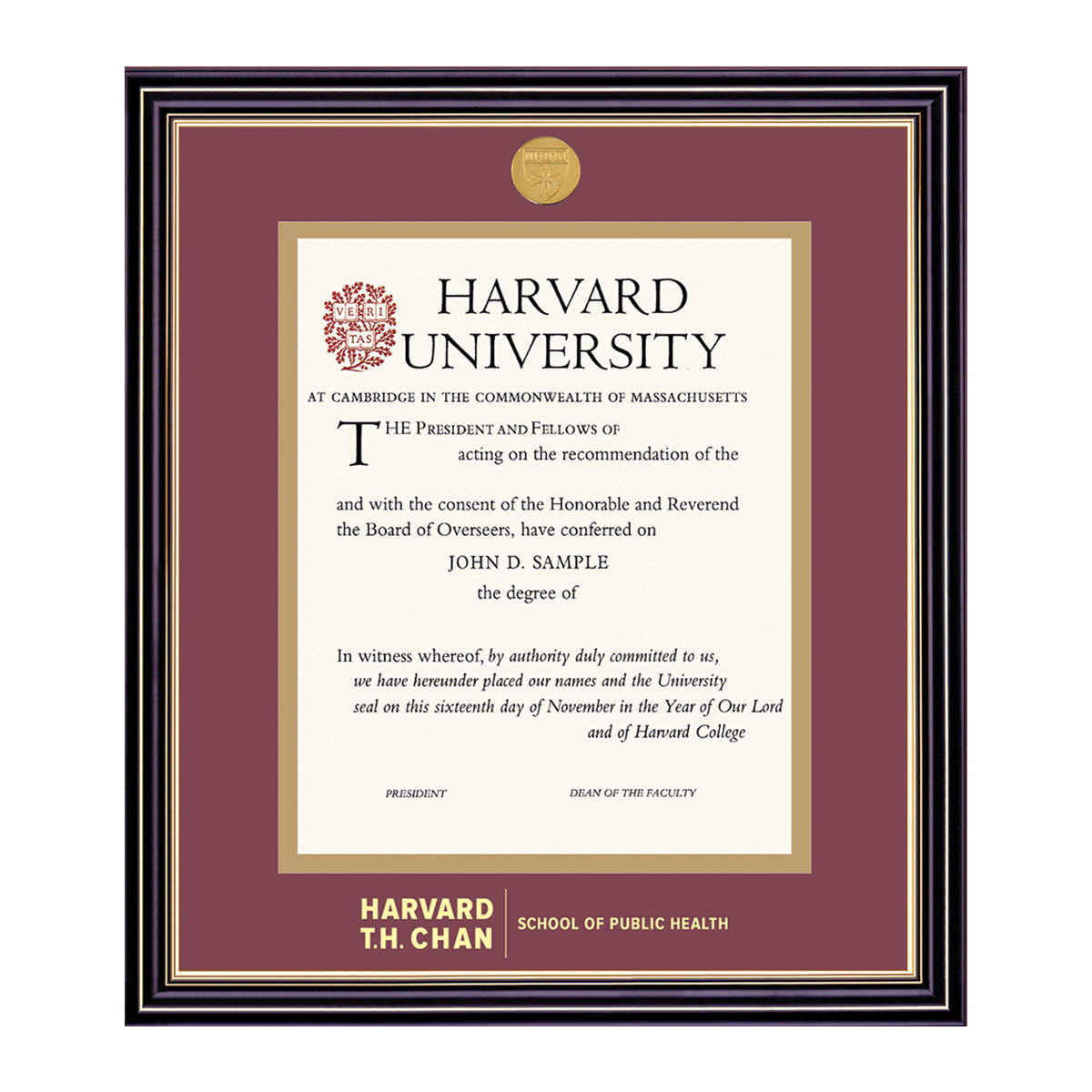 1995-Harvard Medallion Undergraduate or Graduate Diploma Frame_Prestige_Harvard - Public Health.jpg