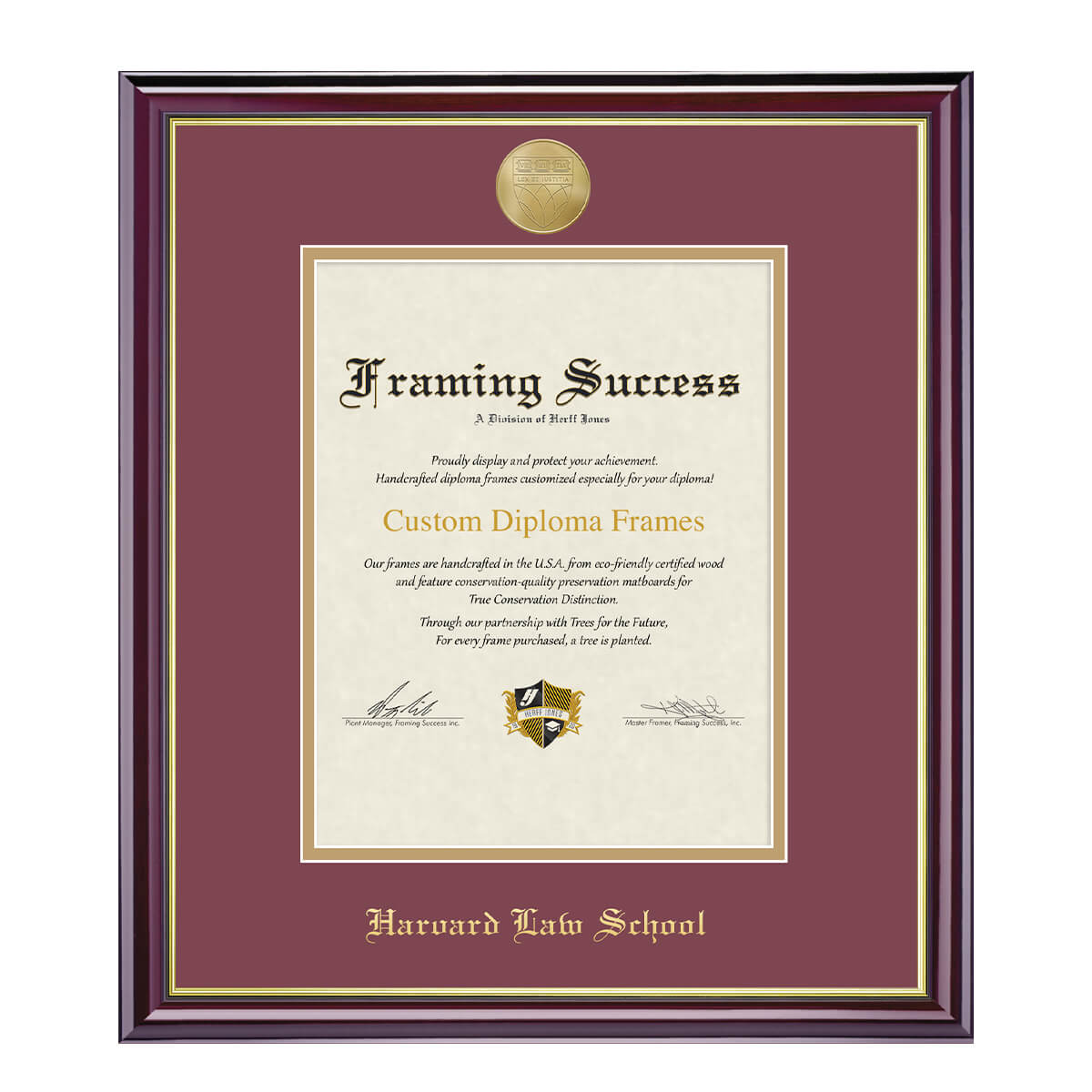 1995-Harvard Medallion Undergraduate or Graduate Diploma Frame_Windsor_Harvard - Law.jpg