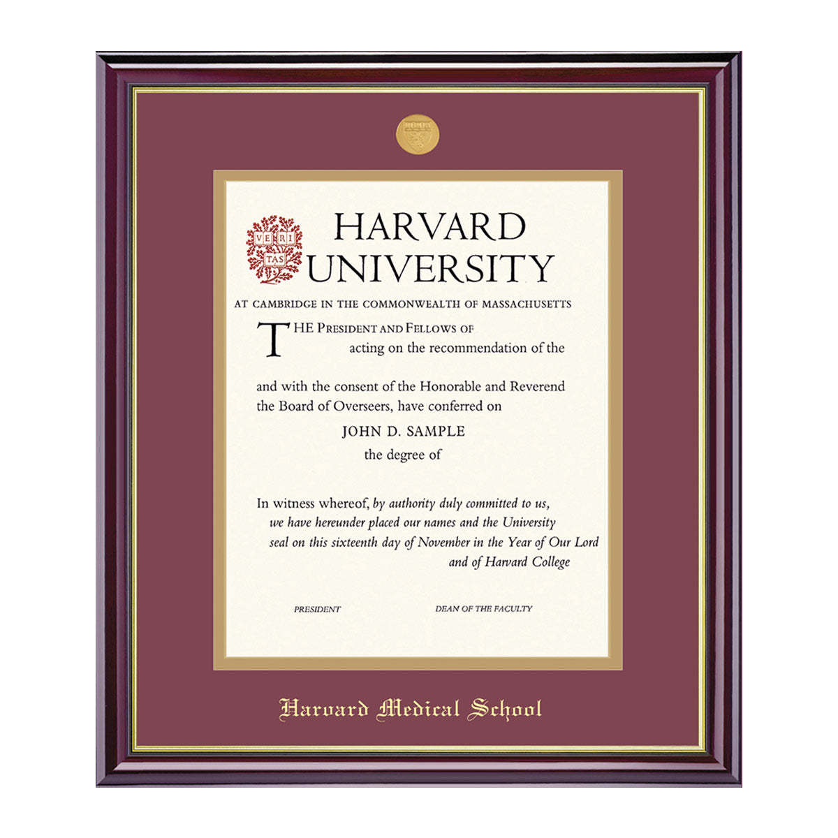 1995-Harvard Medallion Undergraduate or Graduate Diploma Frame_Windsor_Harvard - Medical.jpg