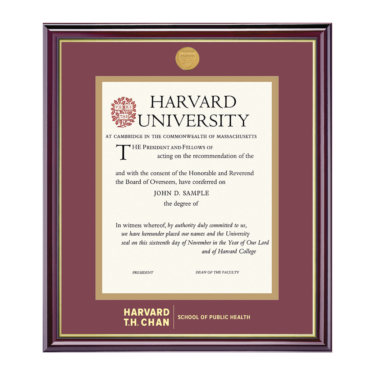 1995-Harvard Medallion Undergraduate or Graduate Diploma Frame_Windsor_Harvard - Public Health.jpg
