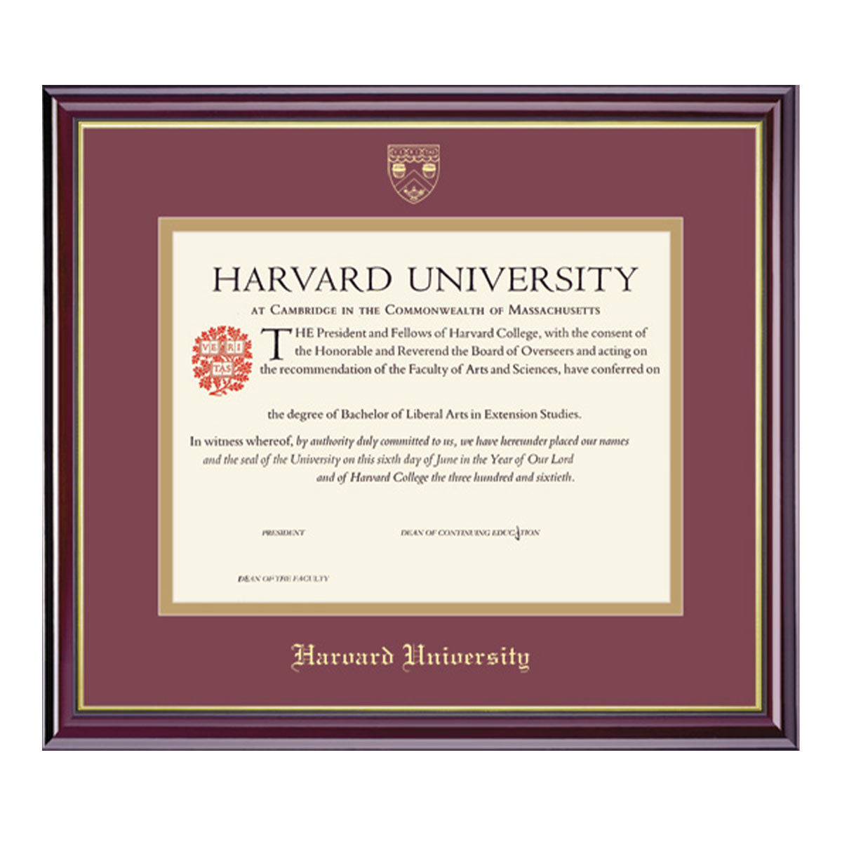 1997-Harvard Extension School Horizontal Certificate Frame_Windsor.jpg