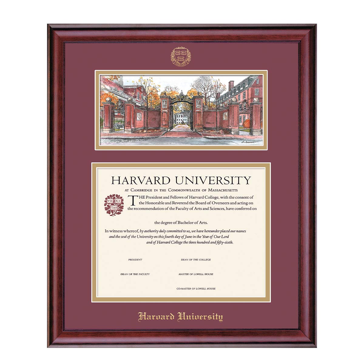 1998-Harvard Undergraduate or Graduate Lithograph Diploma Frame_Classic_Har-Undergrad.jpg