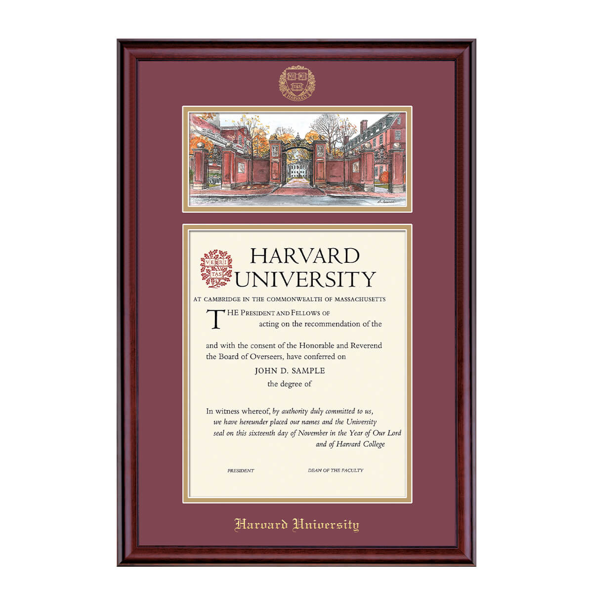 1998-Harvard Undergraduate or Graduate Lithograph Diploma Frame_Classic_Harvard - Grad.jpg