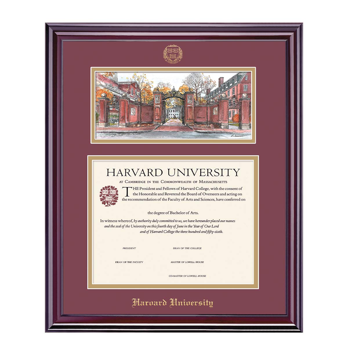 1998-Harvard Undergraduate or Graduate Lithograph Diploma Frame_Elite_Har-Undergrad.jpg