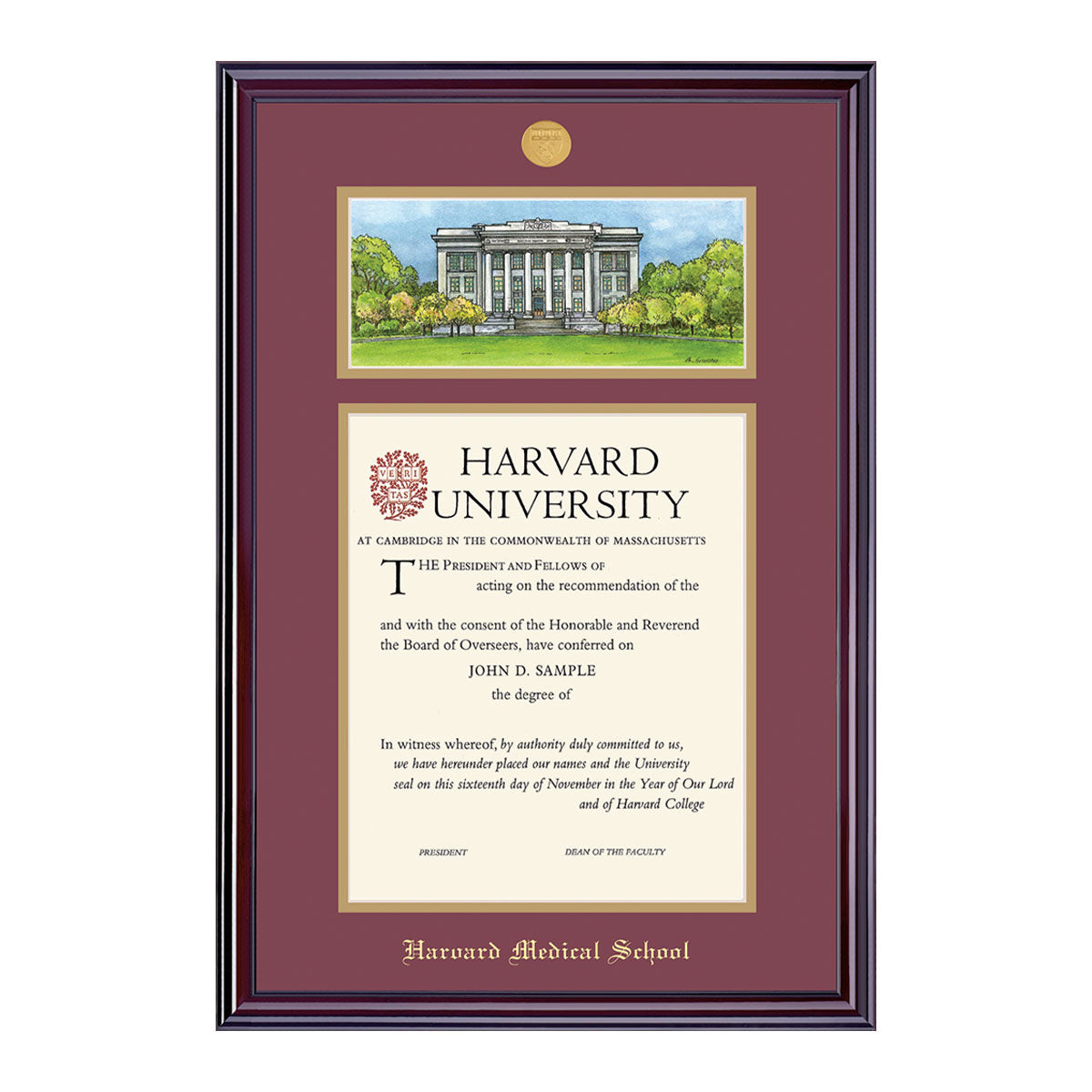 1998-Harvard Undergraduate or Graduate Lithograph Diploma Frame_Elite_Harvard - Medical.jpg