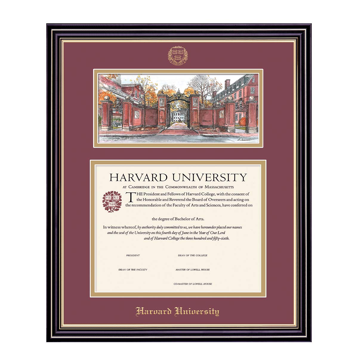 1998-Harvard Undergraduate or Graduate Lithograph Diploma Frame_Prestige_Har-Undergrad.jpg