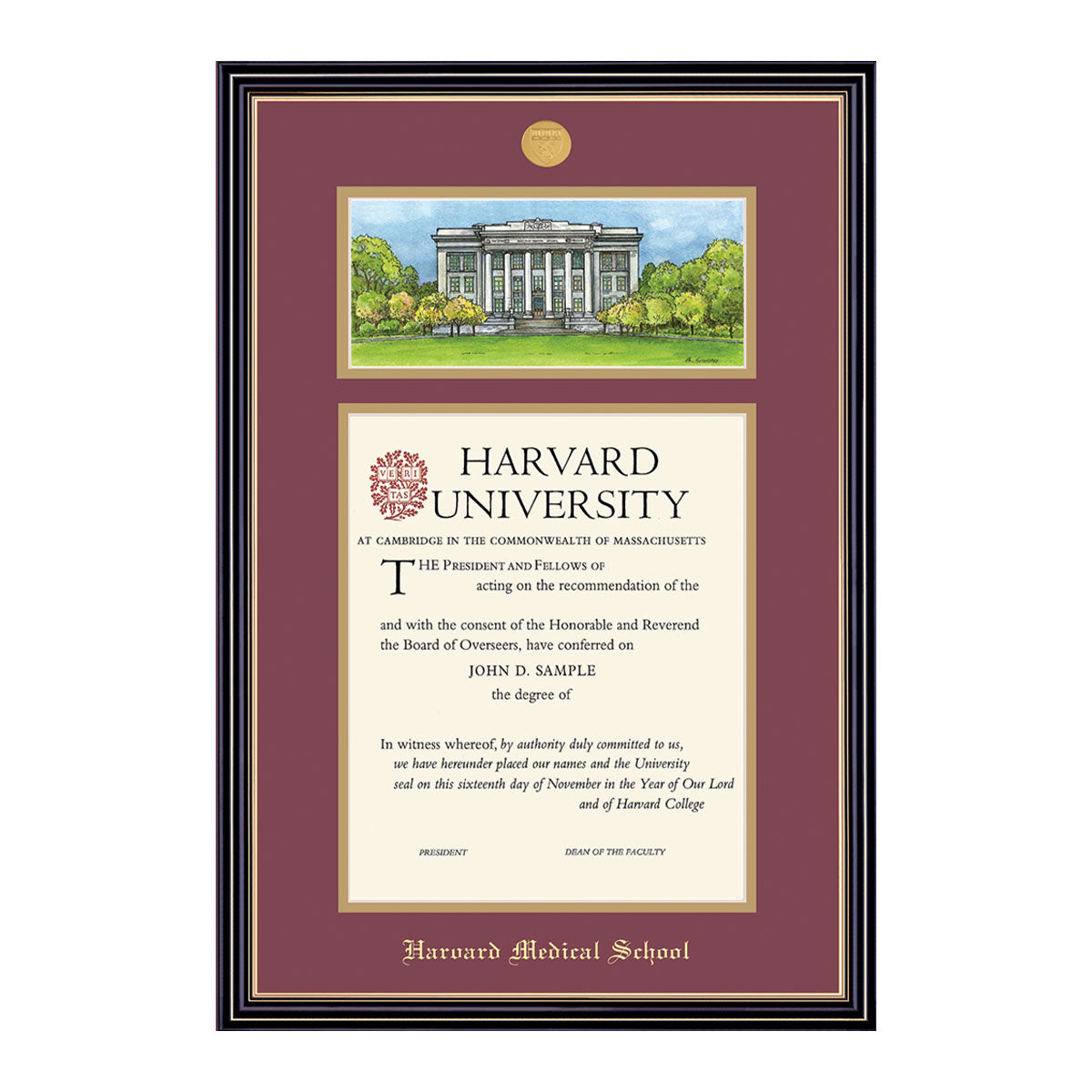 1998-Harvard Undergraduate or Graduate Lithograph Diploma Frame_Prestige_Harvard - Medical.jpg