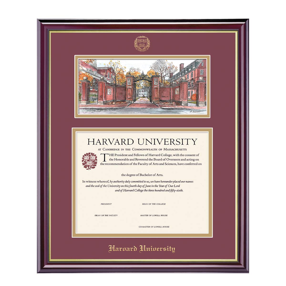 1998-Harvard Undergraduate or Graduate Lithograph Diploma Frame_Windsor_Har-Undergrad.jpg