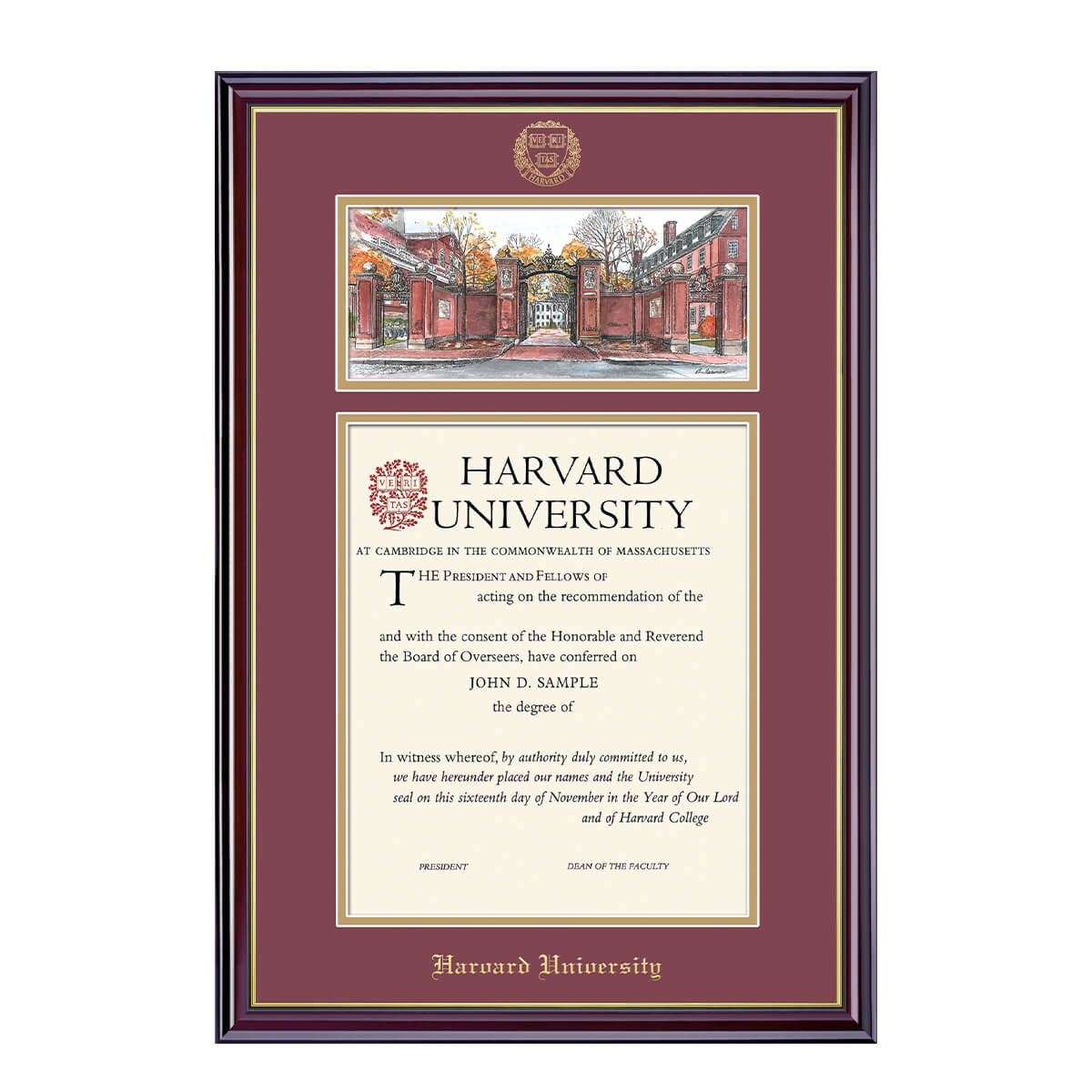 1998-Harvard Undergraduate or Graduate Lithograph Diploma Frame_Windsor_Harvard - Grad.jpg