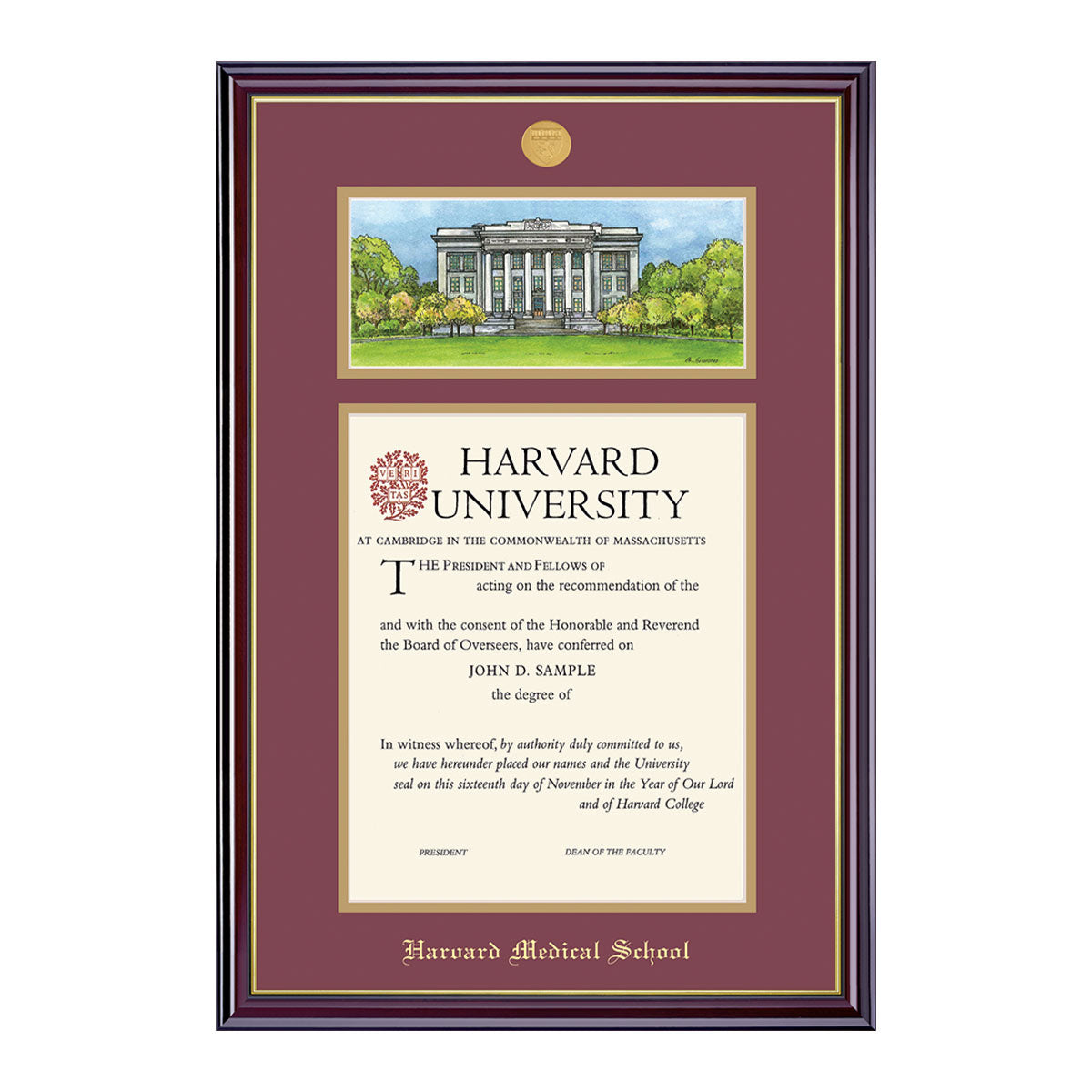 1998-Harvard Undergraduate or Graduate Lithograph Diploma Frame_Windsor_Harvard - Medical.jpg