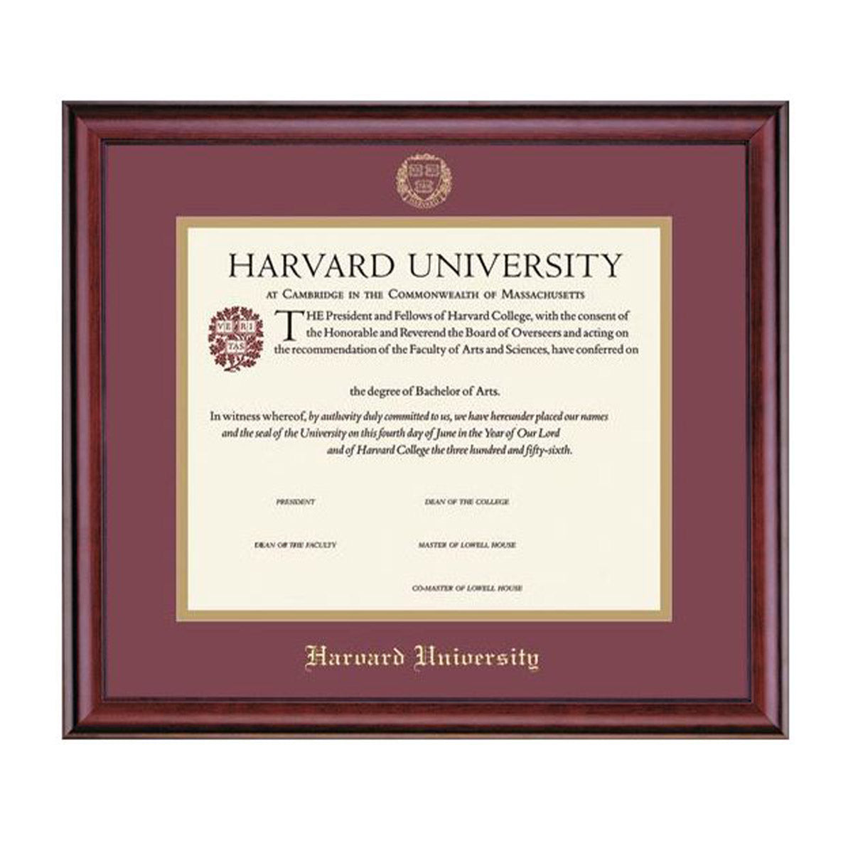 1999-Harvard University Embossed Diploma Frame_Classic_Har-Undergrad.jpg