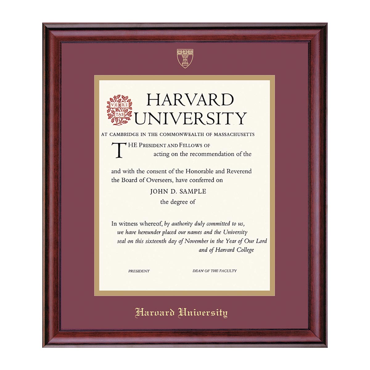 1999-Harvard University Embossed Diploma Frame_Classic_Harvard -Dental.jpg