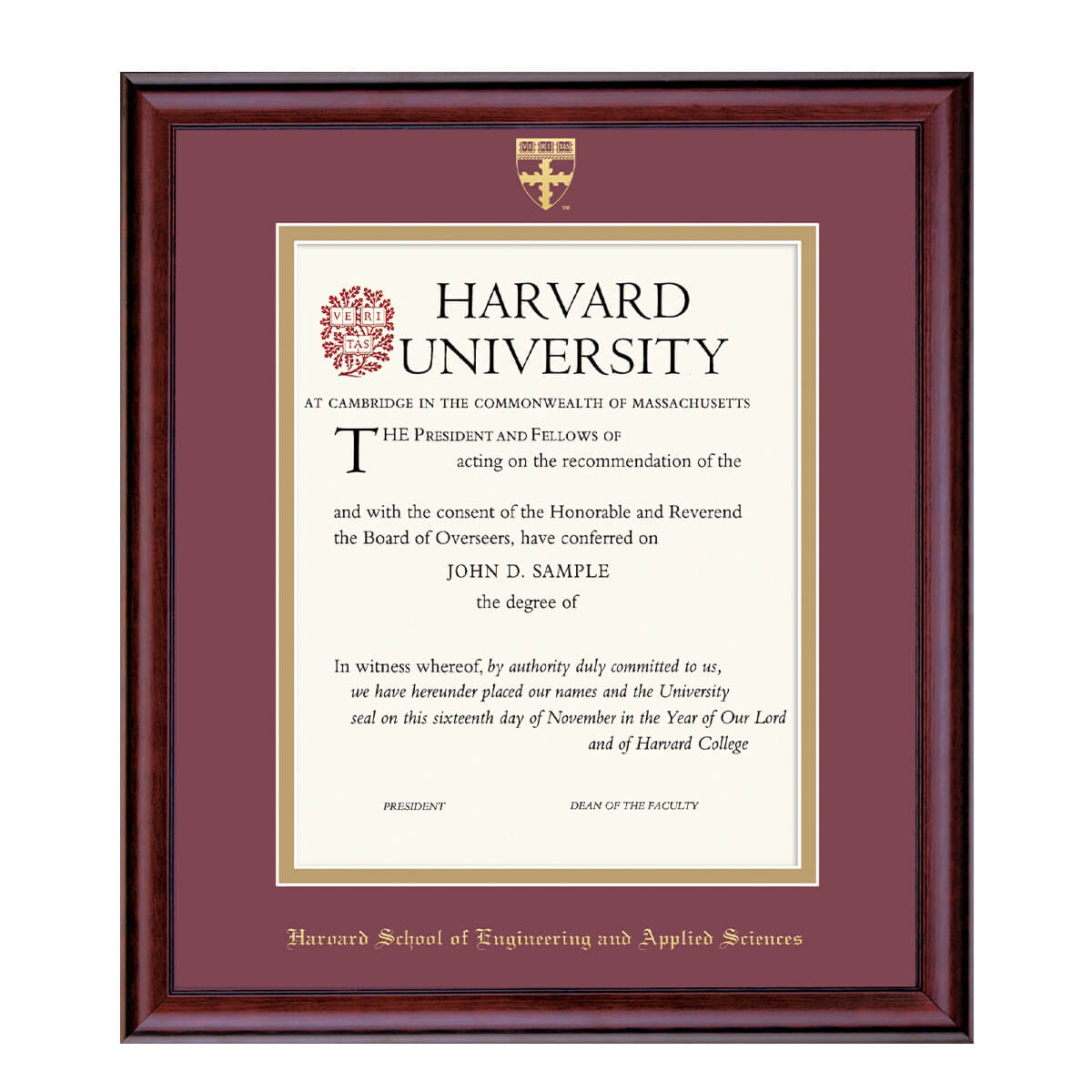 1999-Harvard University Embossed Diploma Frame_Classic_Harvard - Engineering & Applied Sciences.jpg