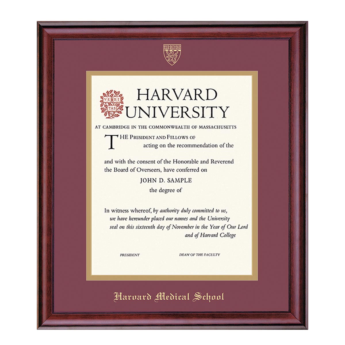 1999-Harvard University Embossed Diploma Frame_Classic_Harvard - Medical.jpg