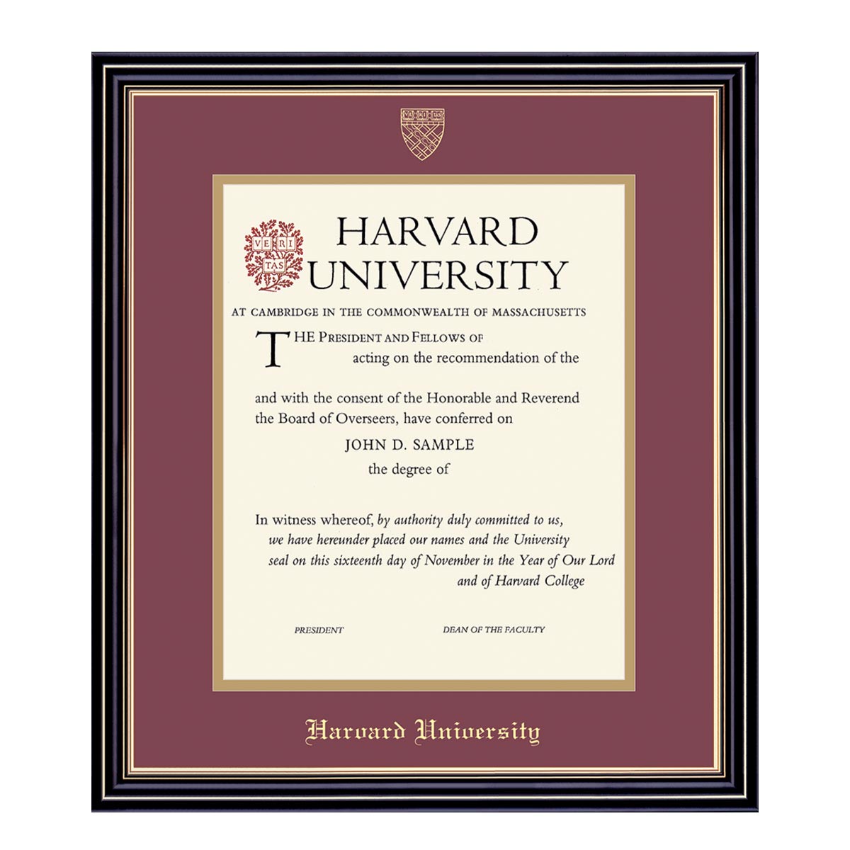 1999-Harvard University Embossed Diploma Frame_Prestige_Harvard-Design.jpg