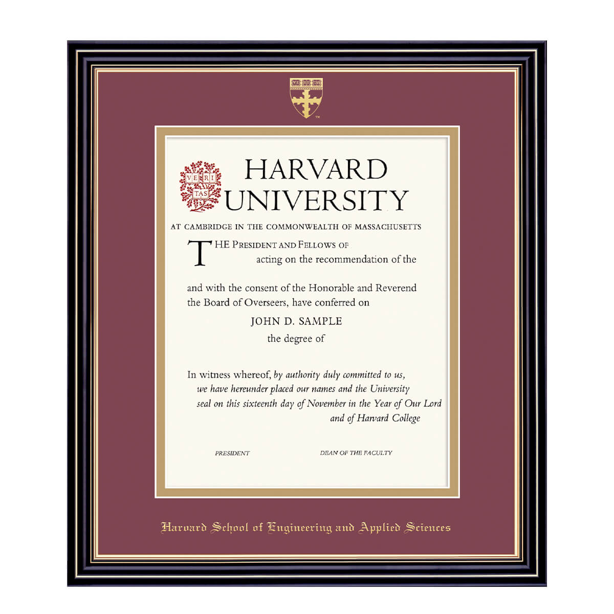 1999-Harvard University Embossed Diploma Frame_Prestige_Harvard - Engineering & Applied Sciences.jpg