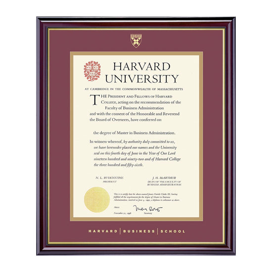 1999-Harvard University Embossed Diploma Frame_Windsor_Harvard - Business.jpg