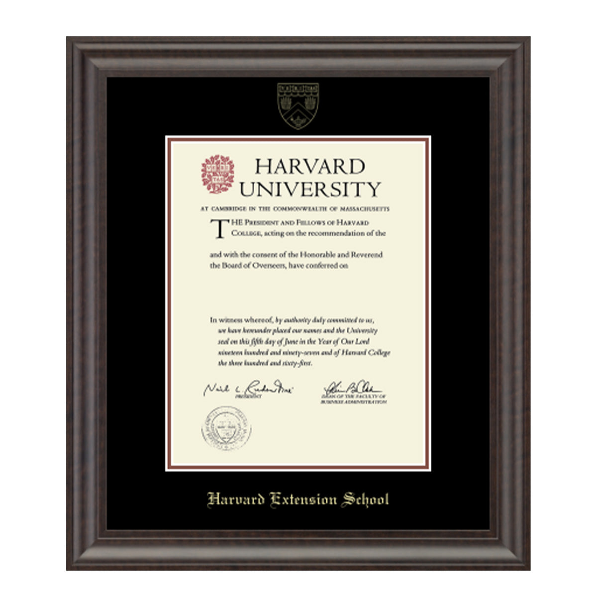 2244-Harvard Recycled Wood Gold Embossed Diploma Frame_Acadia_Extension Graduate.jpg