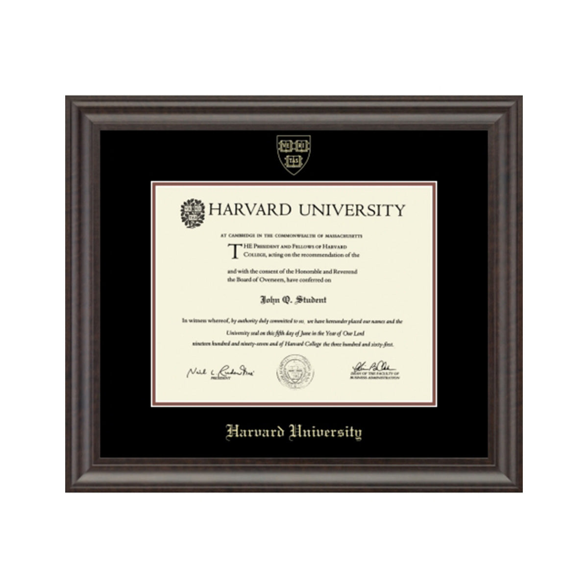 2244-Harvard Recycled Wood Gold Embossed Diploma Frame_Acadia_Har-Undergrad_01.jpg