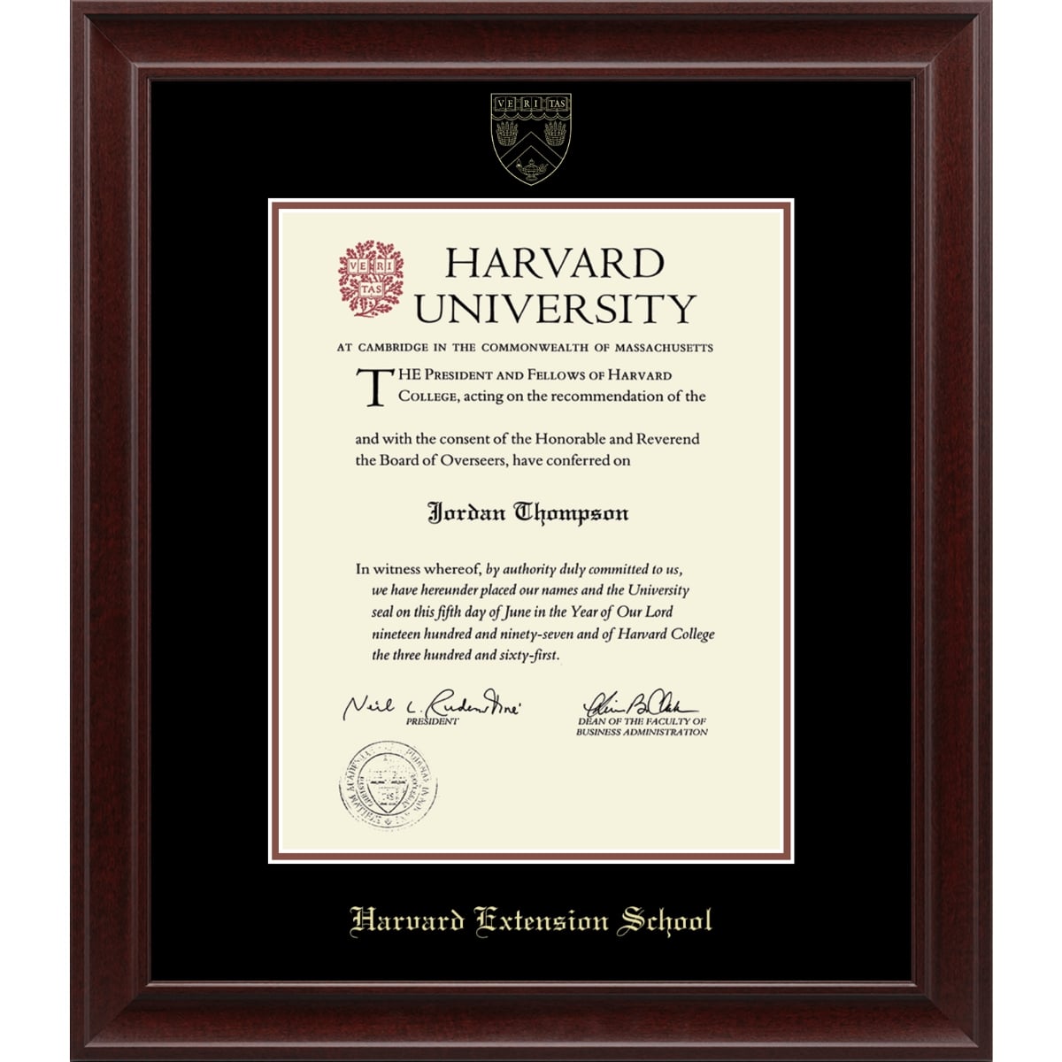 2244-Harvard Recycled Wood Gold Embossed Diploma Frame_Rainier_Extension Graduate.jpg