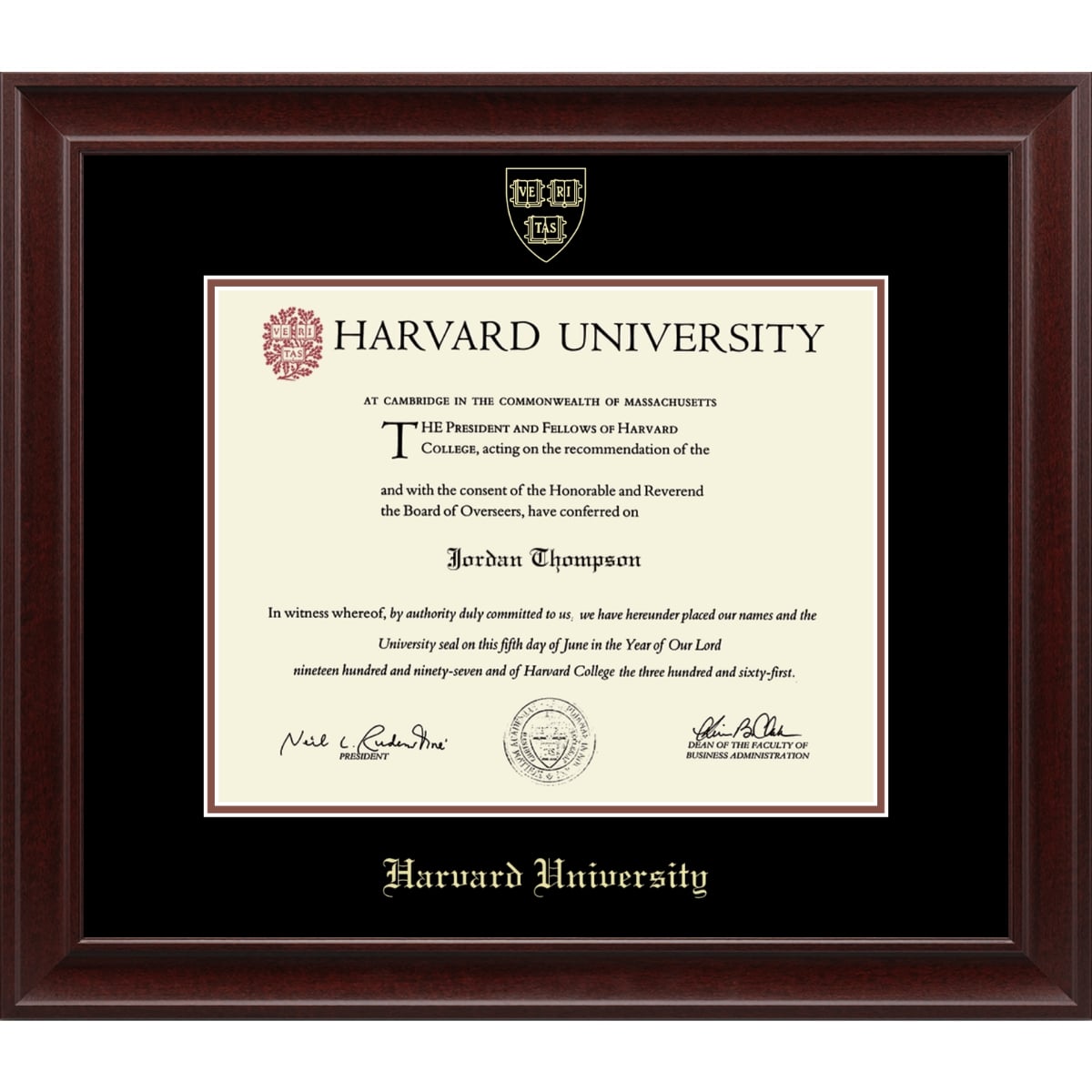 2244-Harvard Recycled Wood Gold Embossed Diploma Frame_Rainier_Har-Undergrad_01.jpg