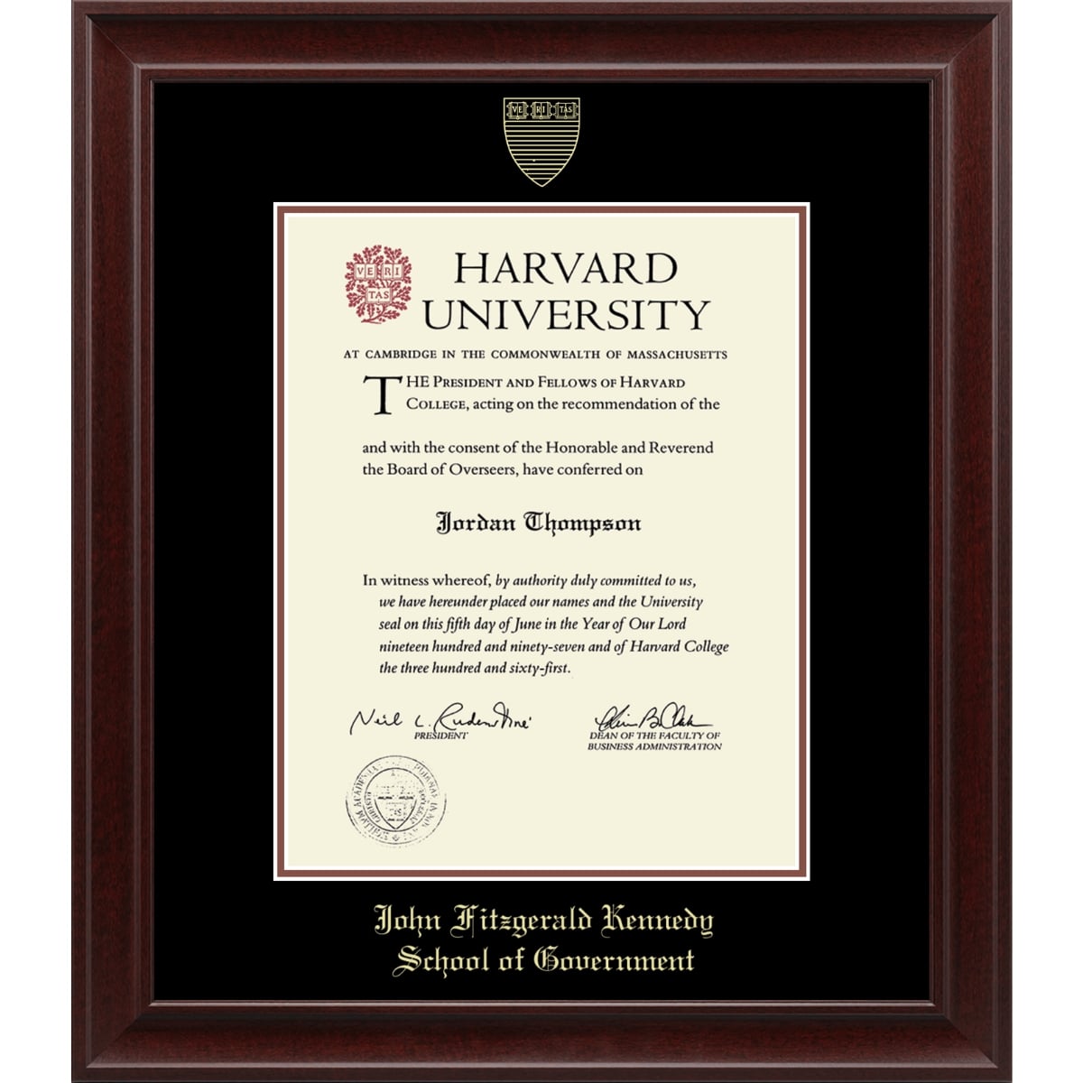 2244-Harvard Recycled Wood Gold Embossed Diploma Frame_Rainier_Harvard - JFK.jpg