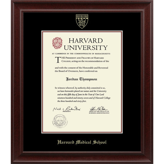 2244-Harvard Recycled Wood Gold Embossed Diploma Frame_Rainier_Harvard - Medical.jpg