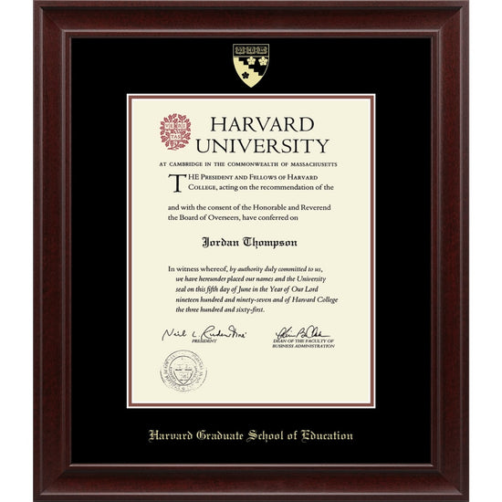 2244-Harvard Recycled Wood Gold Embossed Diploma Frame_Rainier_Harvard - School of Education.jpg