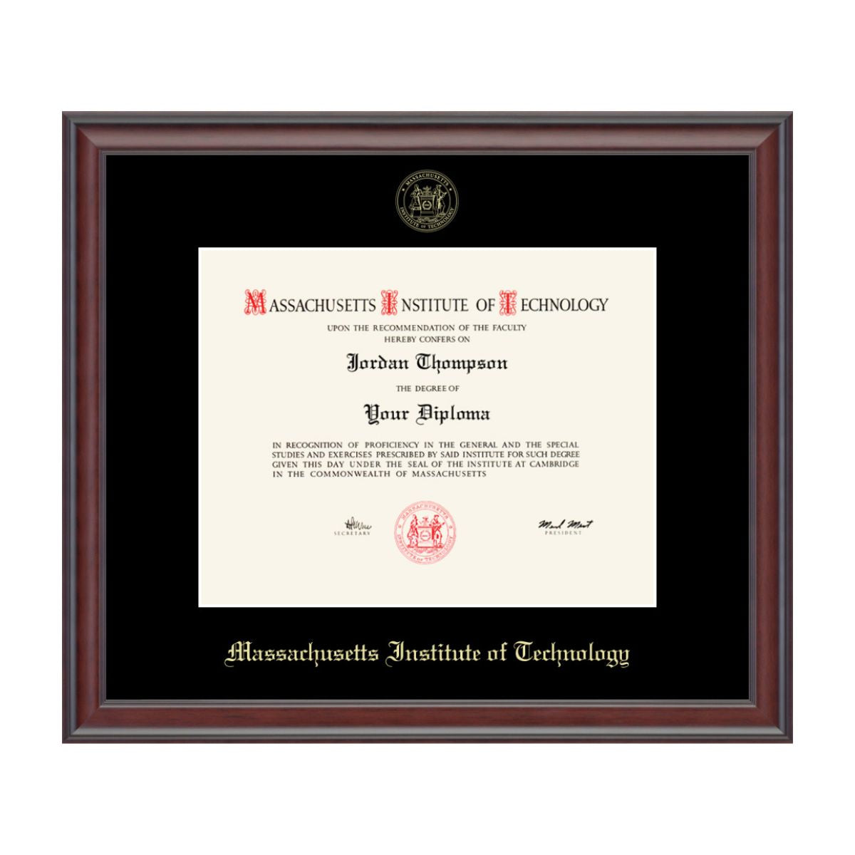 2957-MIT Gold Embossed Diploma Frame in Studio with Black Mat_media_01.jpg