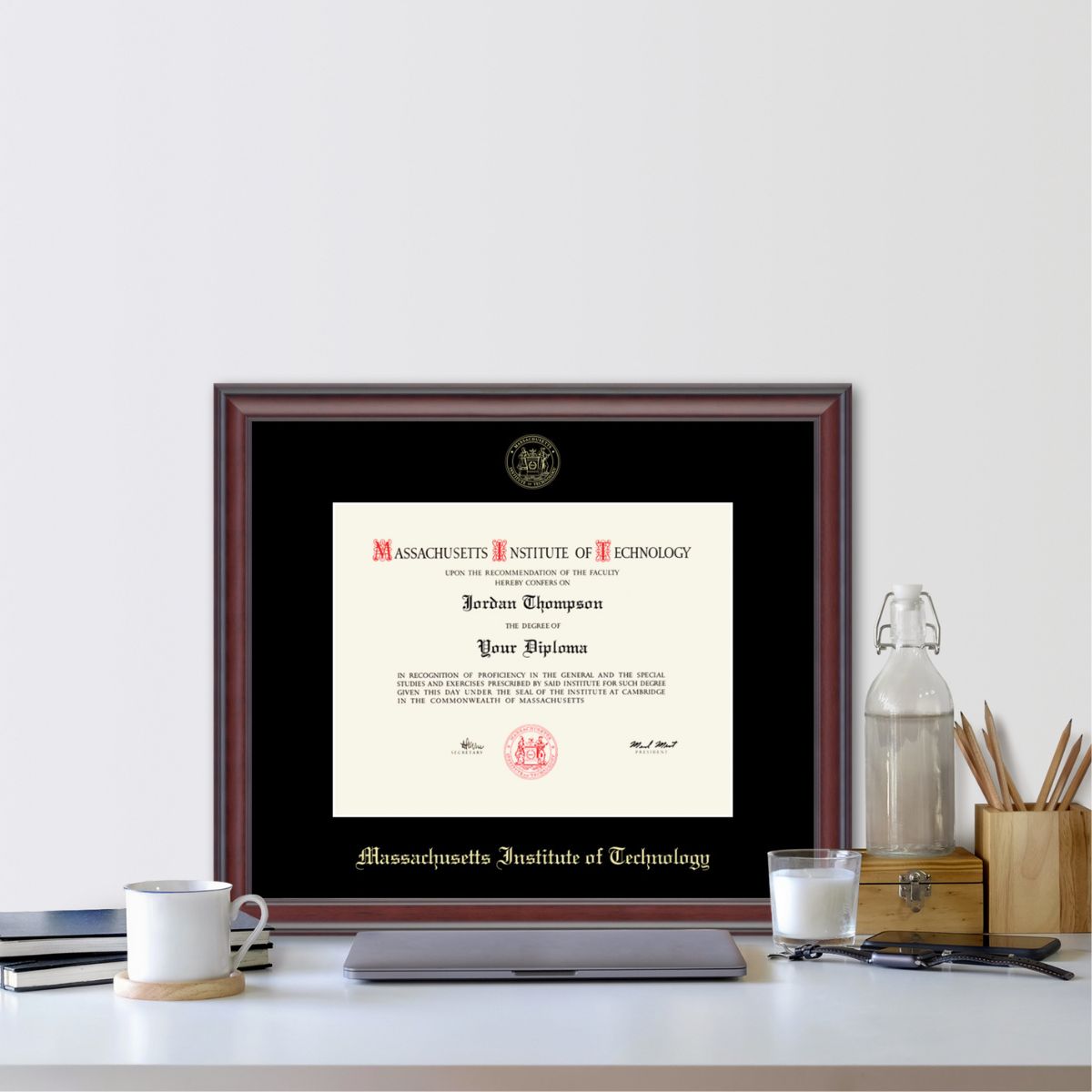 2957-MIT Gold Embossed Diploma Frame in Studio with Black Mat_media_02.jpg