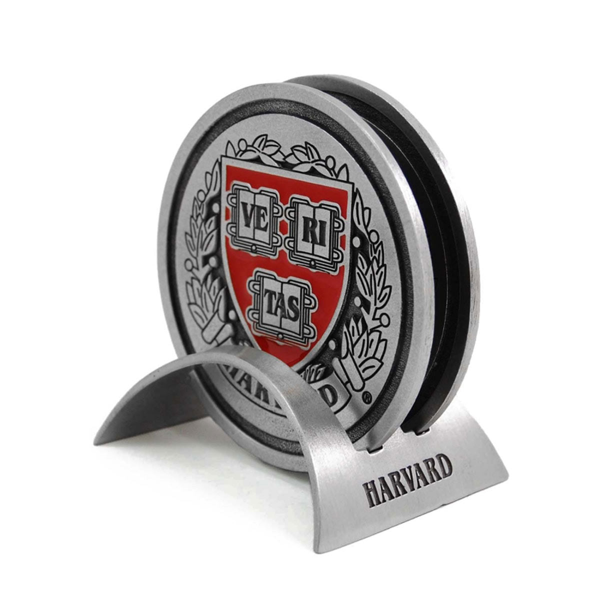 3001-Harvard Set of 2 Veritas Pewter Coaster Set_media.jpg