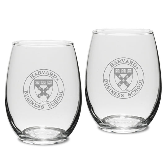 3190-Harvard Business School Set of 2 Engraved Crystal Stemless Wine Glass_media.jpg